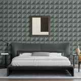 Veer Decor Woven Prism Green Wallpaper