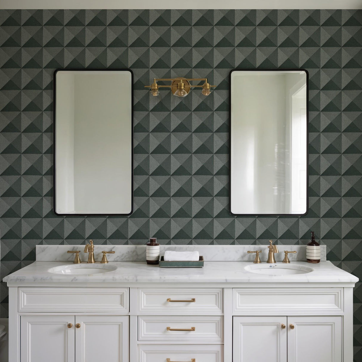 Veer Decor Woven Prism Green Wallpaper