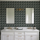 Veer Decor Woven Prism Green Wallpaper