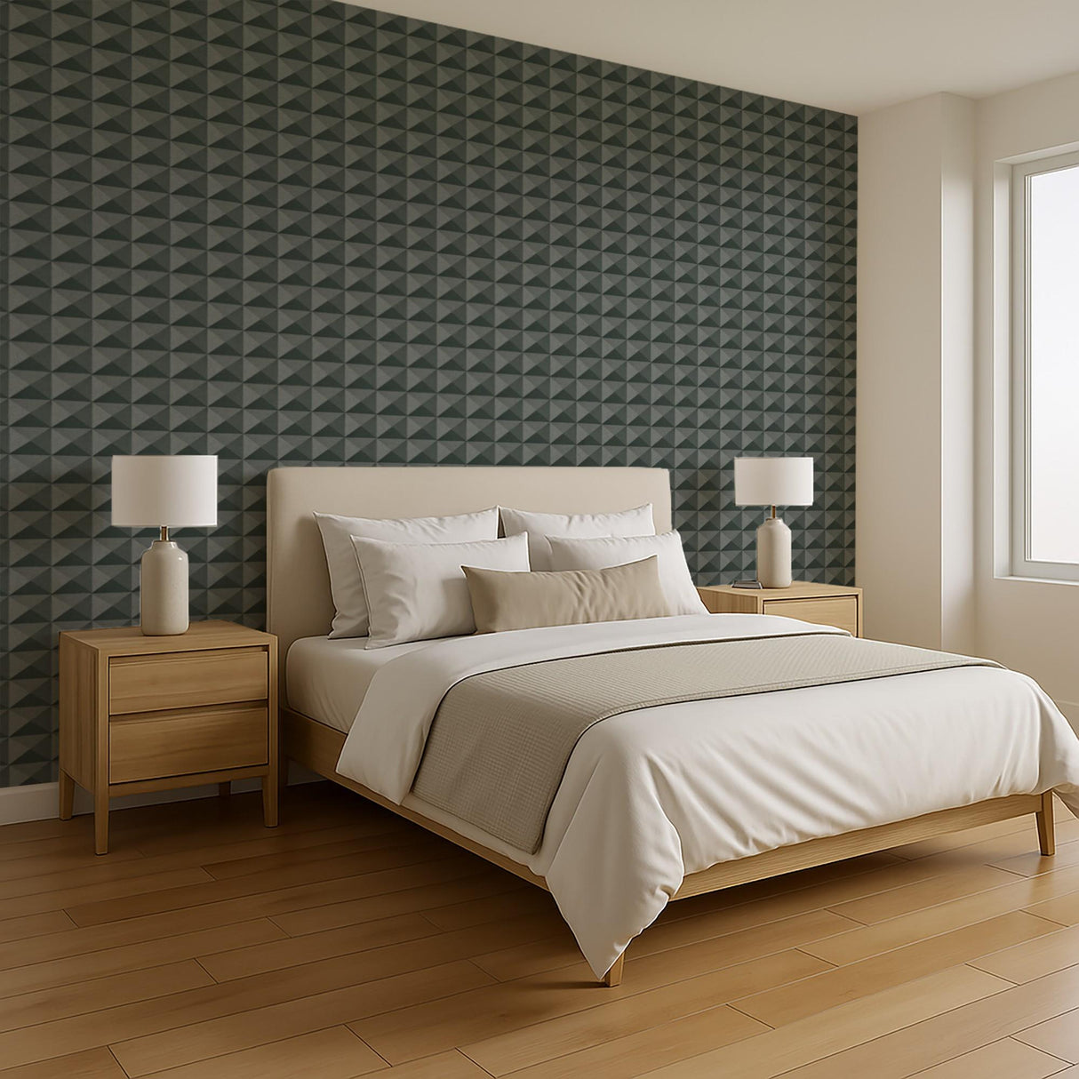Veer Decor Woven Prism Green Wallpaper