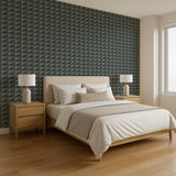 Veer Decor Woven Prism Green Wallpaper