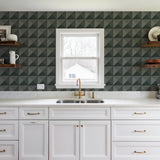 Veer Decor Woven Prism Green Wallpaper