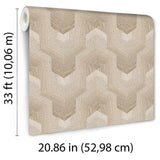 Veer Decor Embroidered Polygonal Dream Beige Wallpaper