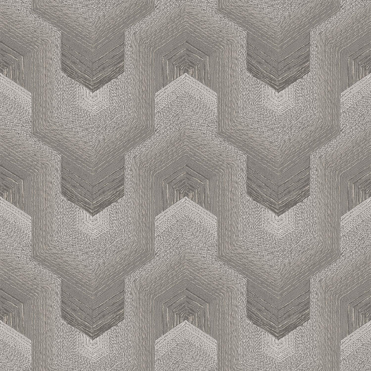 Veer Decor Embroidered Polygonal Dream Brown Wallpaper