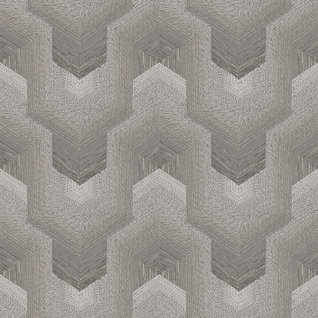 Veer Decor Embroidered Polygonal Dream Brown Wallpaper