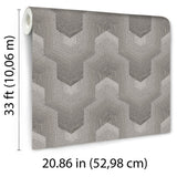 Veer Decor Embroidered Polygonal Dream Brown Wallpaper