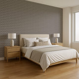 Veer Decor Embroidered Polygonal Dream Brown Wallpaper