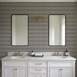 Veer Decor Embroidered Polygonal Dream Brown Wallpaper