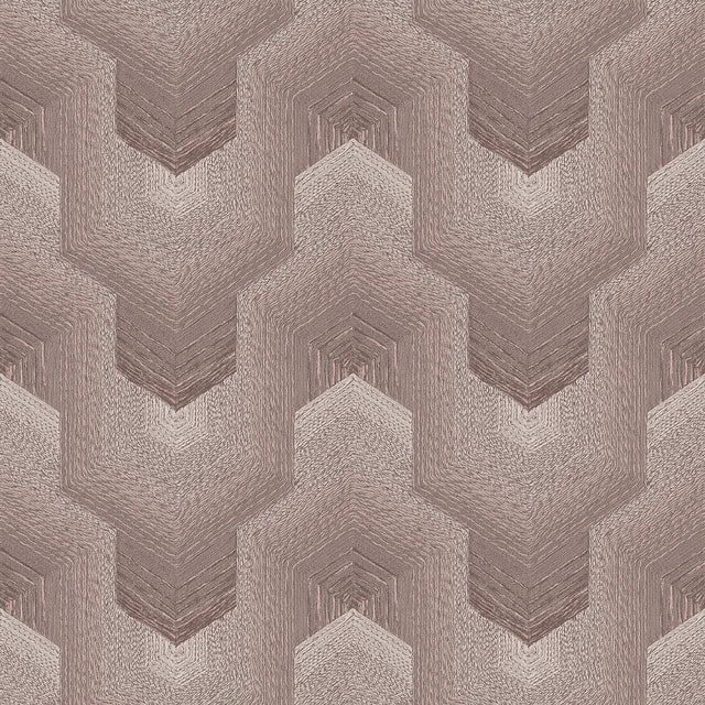 Veer Decor Embroidered Polygonal Dream Taupe Wallpaper