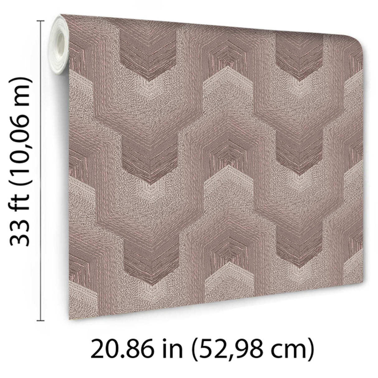 Veer Decor Embroidered Polygonal Dream Taupe Wallpaper