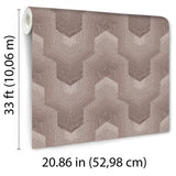 Veer Decor Embroidered Polygonal Dream Taupe Wallpaper
