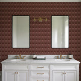 Veer Decor Embroidered Polygonal Dream Red Wallpaper