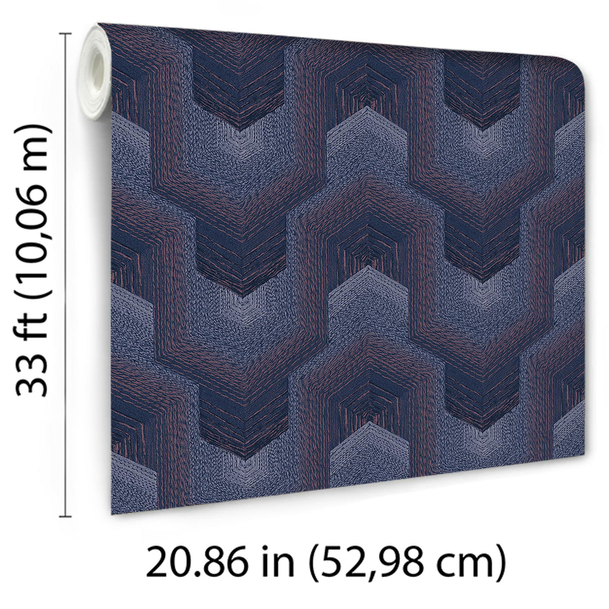 Veer Decor Embroidered Polygonal Dream Purple Wallpaper