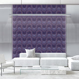 Veer Decor Embroidered Polygonal Dream Purple Wallpaper