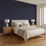 Veer Decor Embroidered Polygonal Dream Purple Wallpaper