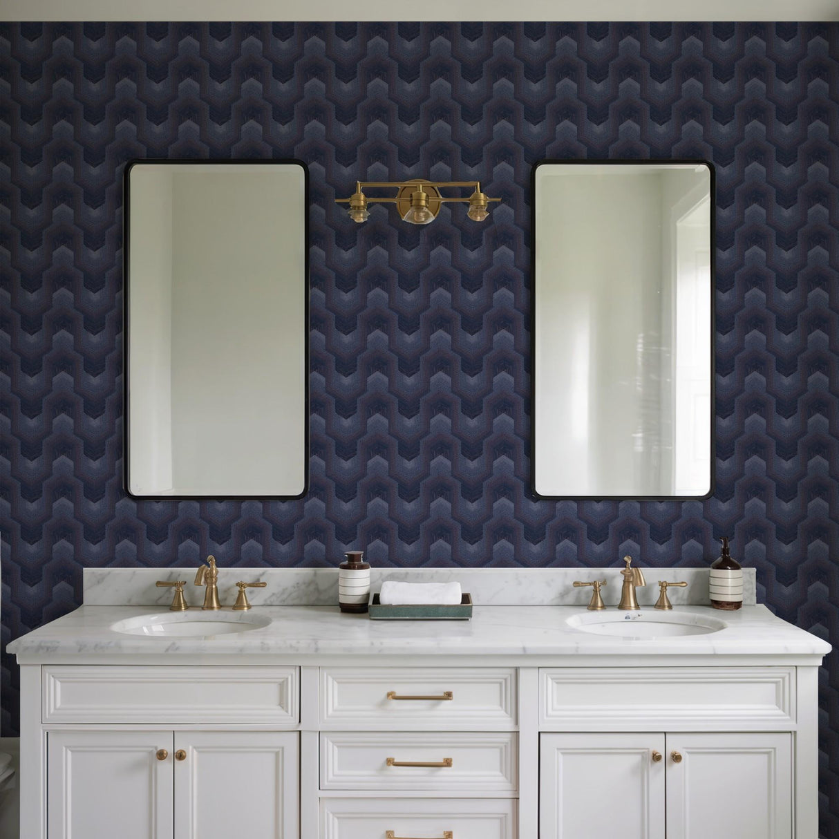 Veer Decor Embroidered Polygonal Dream Purple Wallpaper