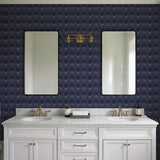 Veer Decor Embroidered Polygonal Dream Purple Wallpaper