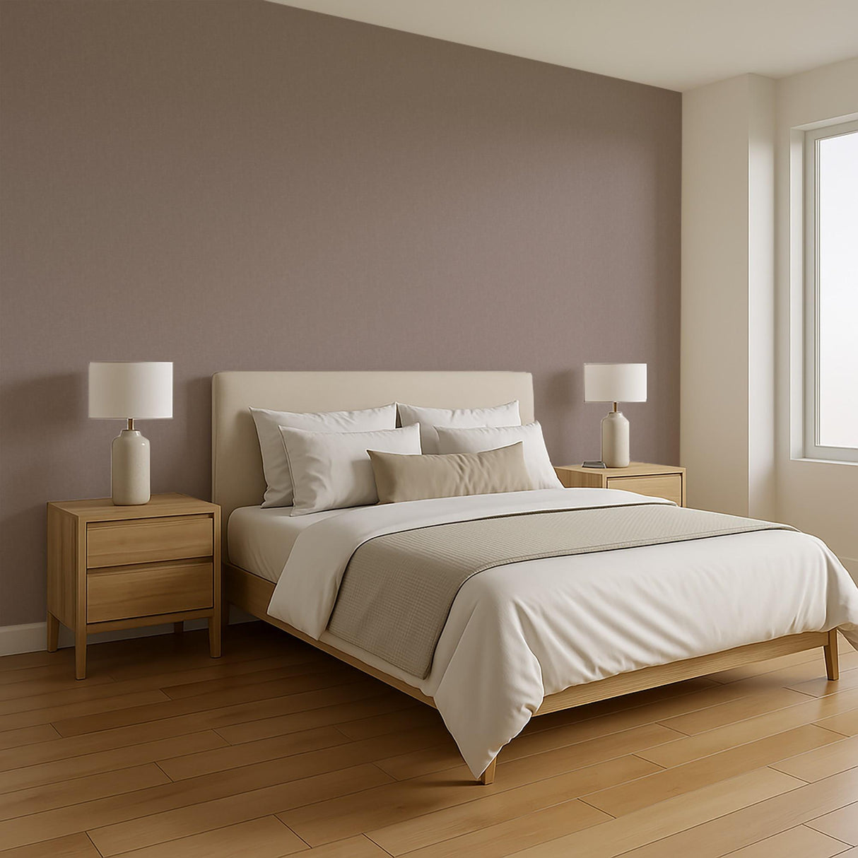 Veer Decor Textured Thread Taupe Wallpaper