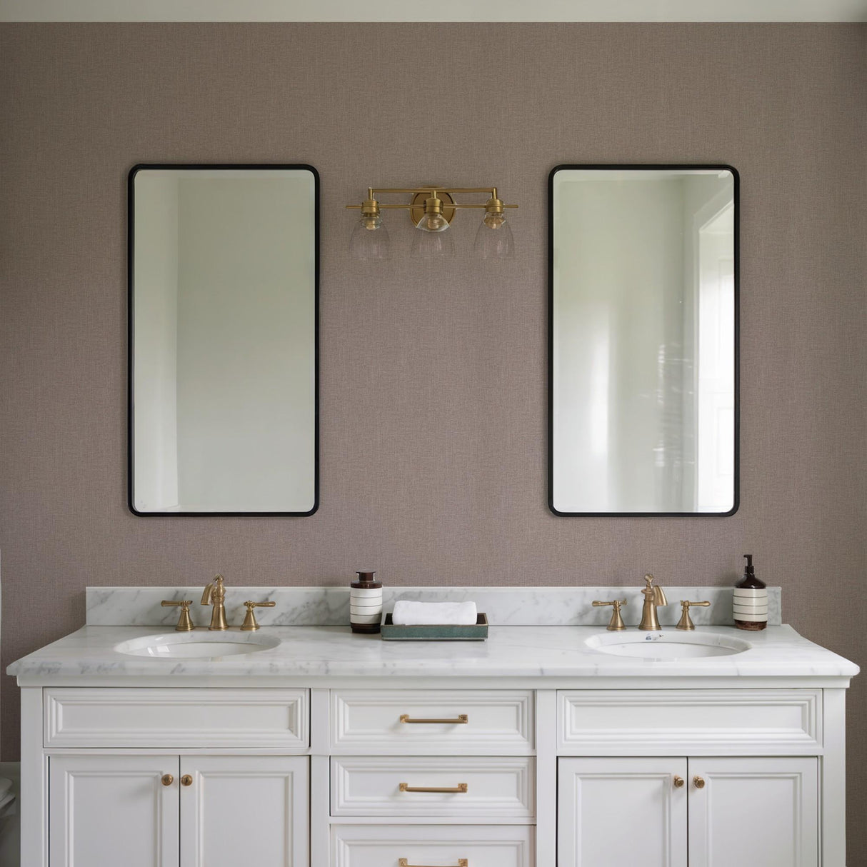 Veer Decor Textured Thread Taupe Wallpaper