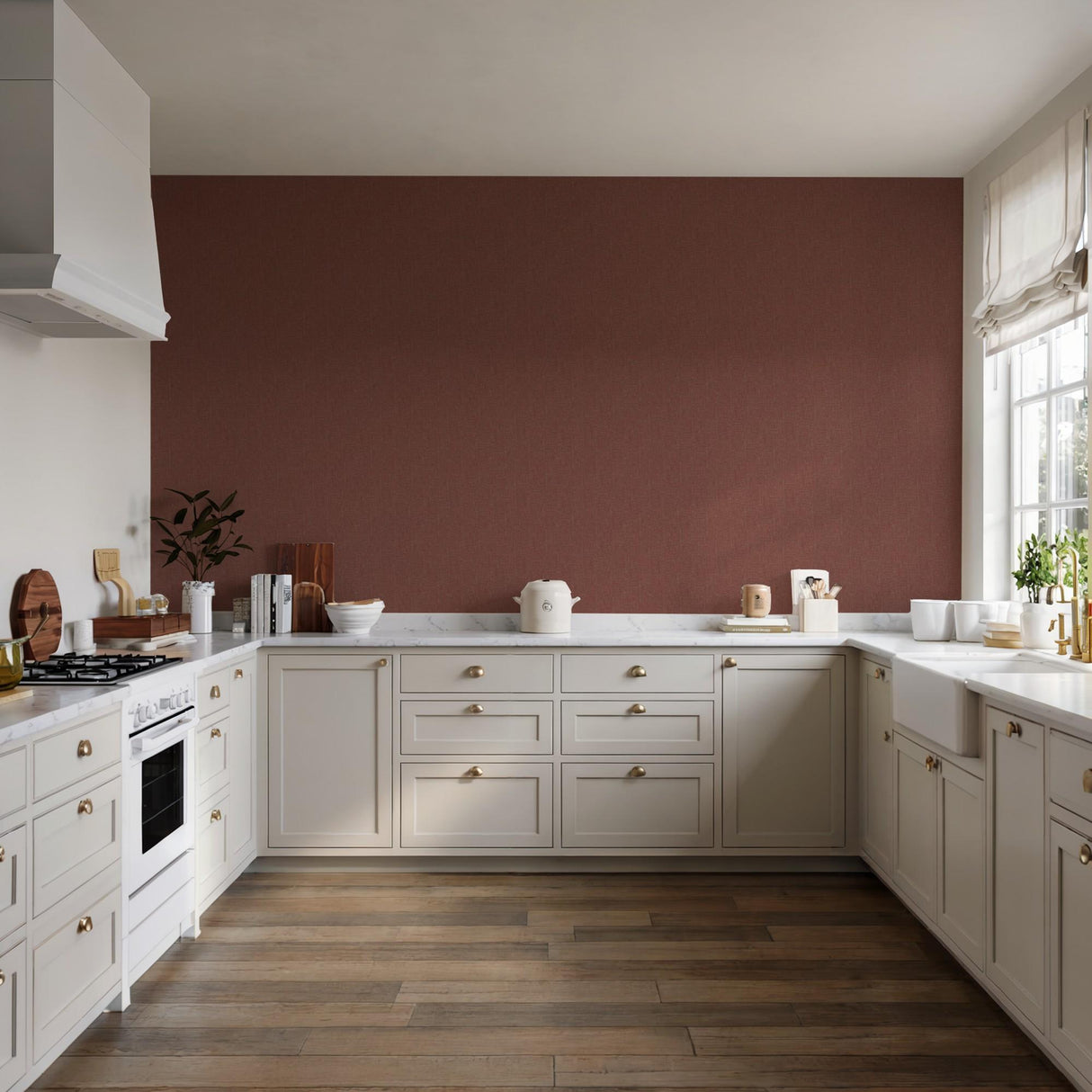 Veer Decor Textured Thread Red Wallpaper