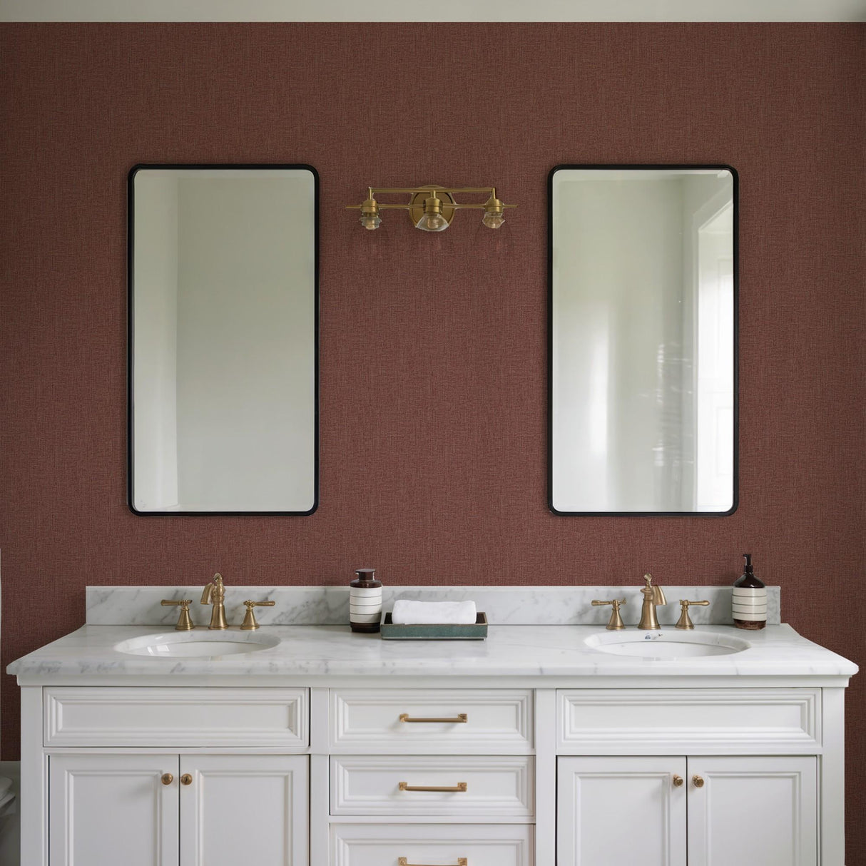 Veer Decor Textured Thread Red Wallpaper