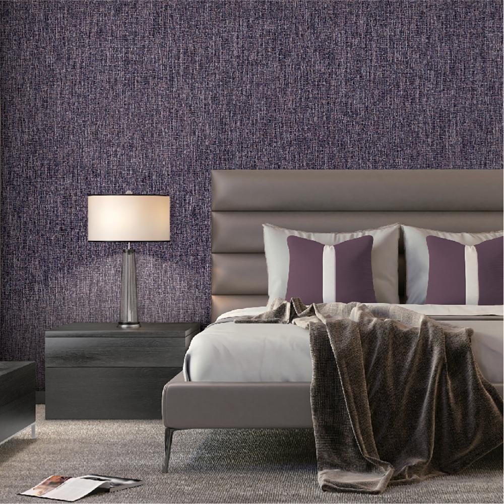 Veer Decor Textured Thread Purple Wallpaper