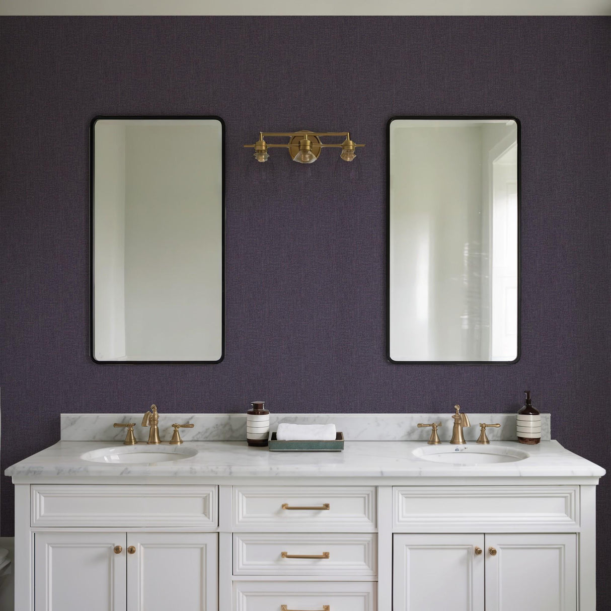 Veer Decor Textured Thread Purple Wallpaper