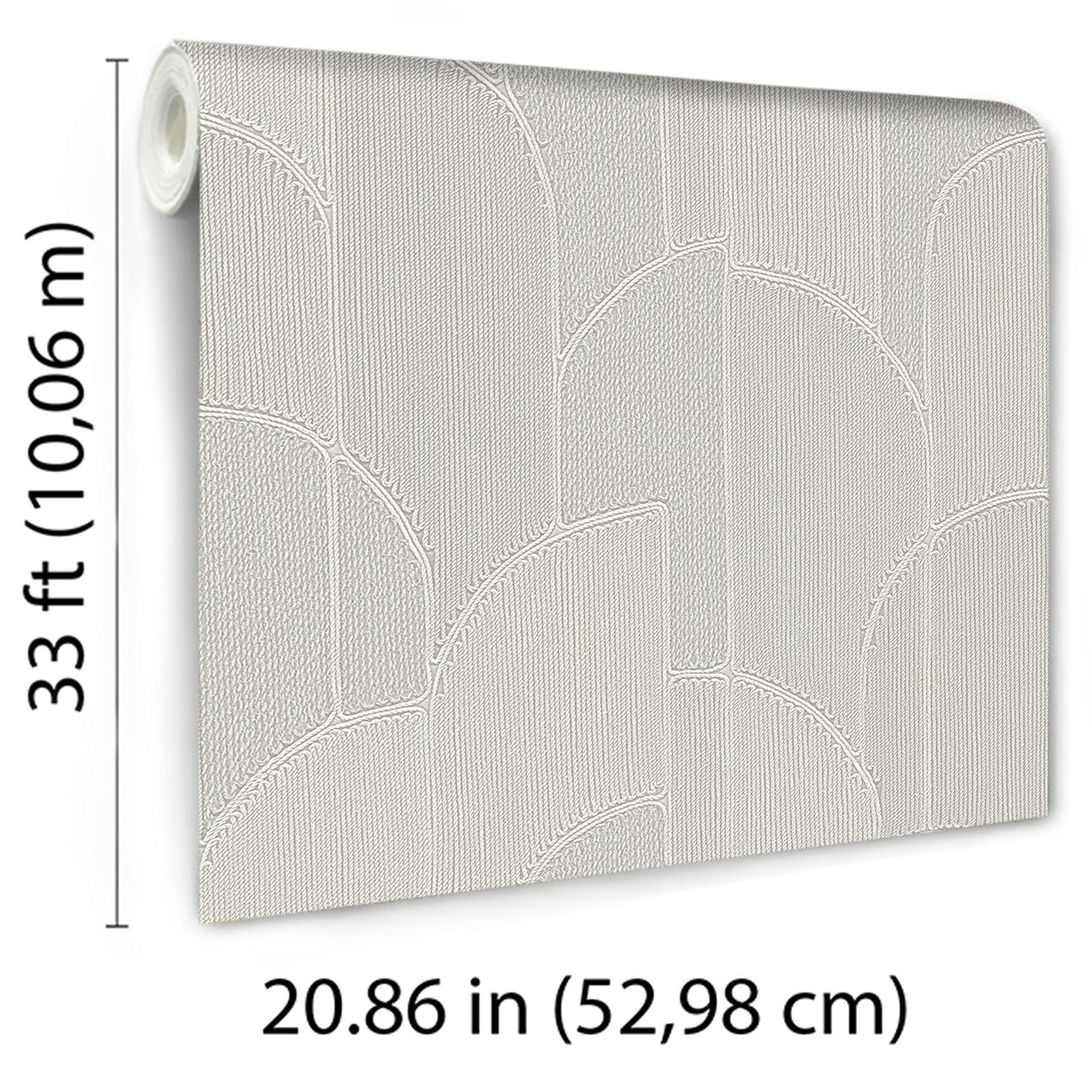 Veer Decor Stitched Arches Silver Wallpaper