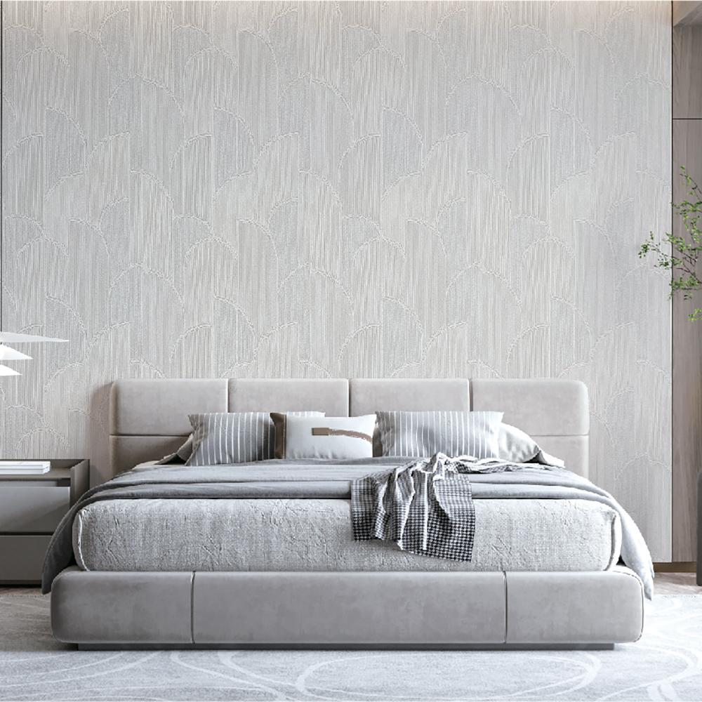 Veer Decor Stitched Arches Silver Wallpaper