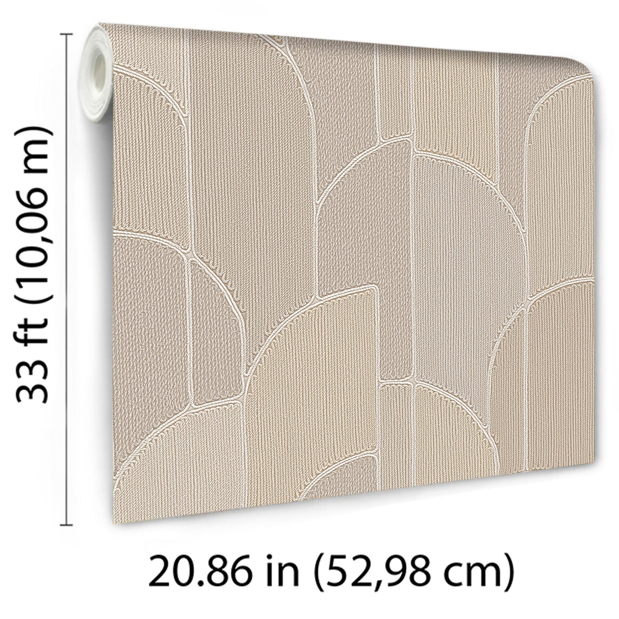 Veer Decor Stitched Arches Beige Wallpaper