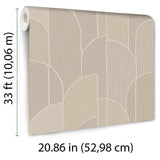Veer Decor Stitched Arches Beige Wallpaper