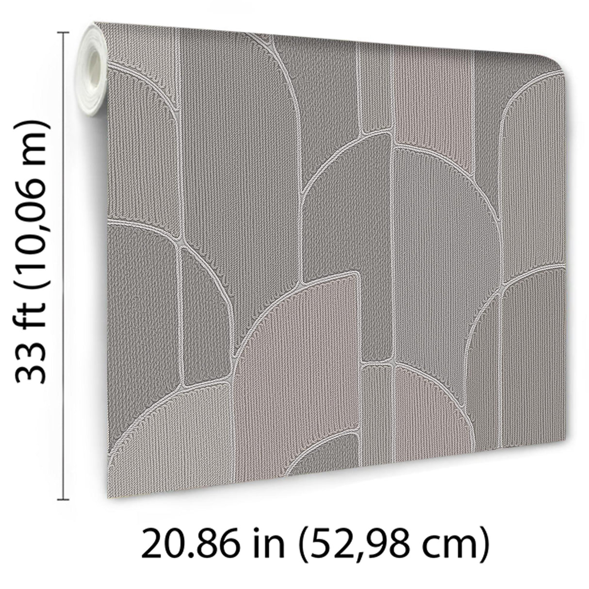Veer Decor Stitched Arches Taupe Wallpaper