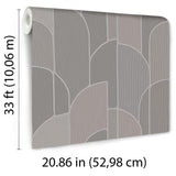 Veer Decor Stitched Arches Taupe Wallpaper
