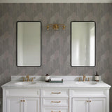 Veer Decor Stitched Arches Taupe Wallpaper