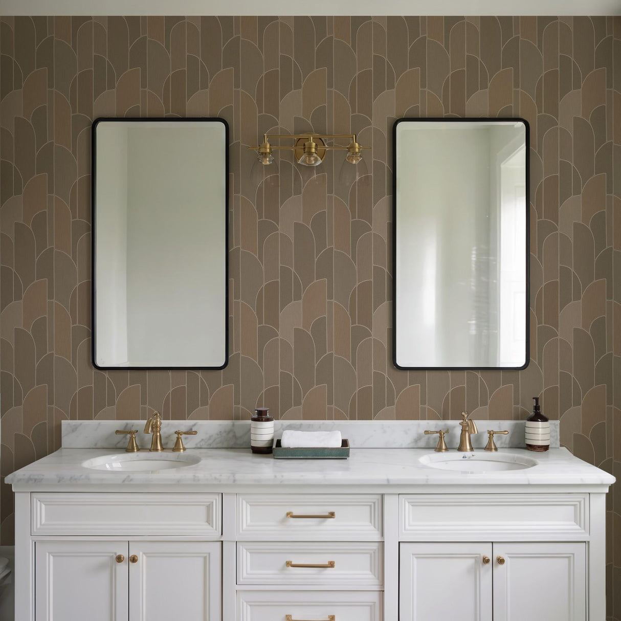Veer Decor Stitched Arches Sage Wallpaper