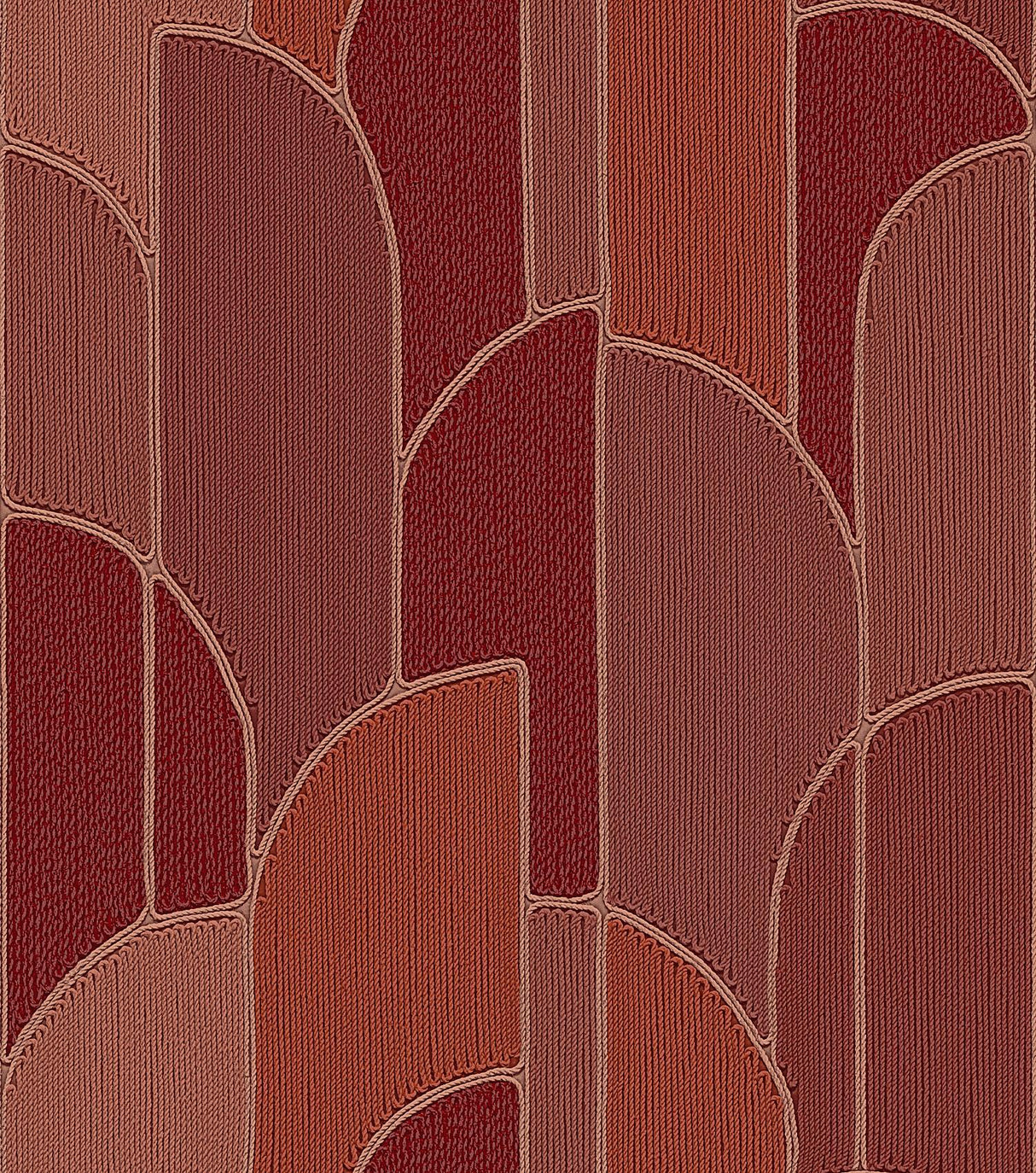 Veer Decor Stitched Arches Orange Wallpaper