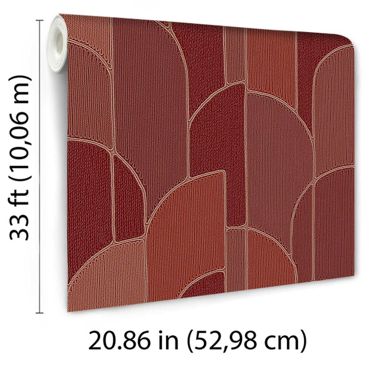 Veer Decor Stitched Arches Orange Wallpaper
