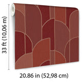 Veer Decor Stitched Arches Orange Wallpaper