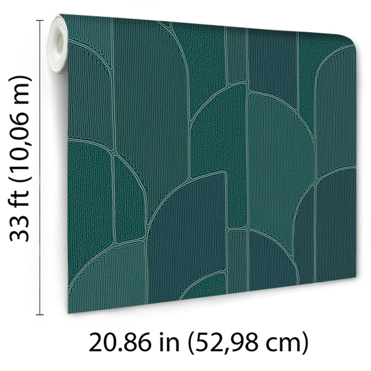 Veer Decor Stitched Arches Green Wallpaper
