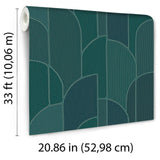 Veer Decor Stitched Arches Green Wallpaper