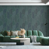 Veer Decor Stitched Arches Green Wallpaper
