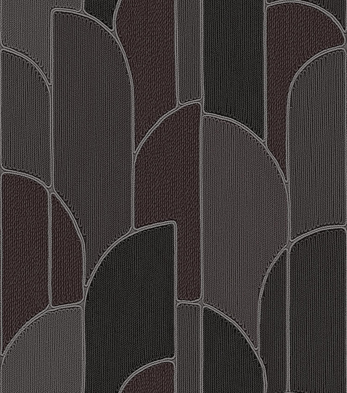 Veer Decor Stitched Arches Black Wallpaper
