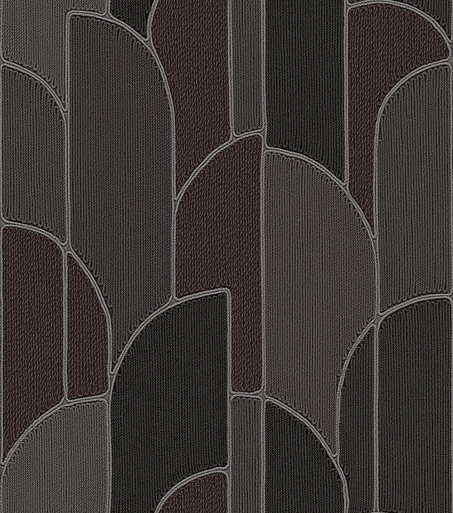Veer Decor Stitched Arches Black Wallpaper