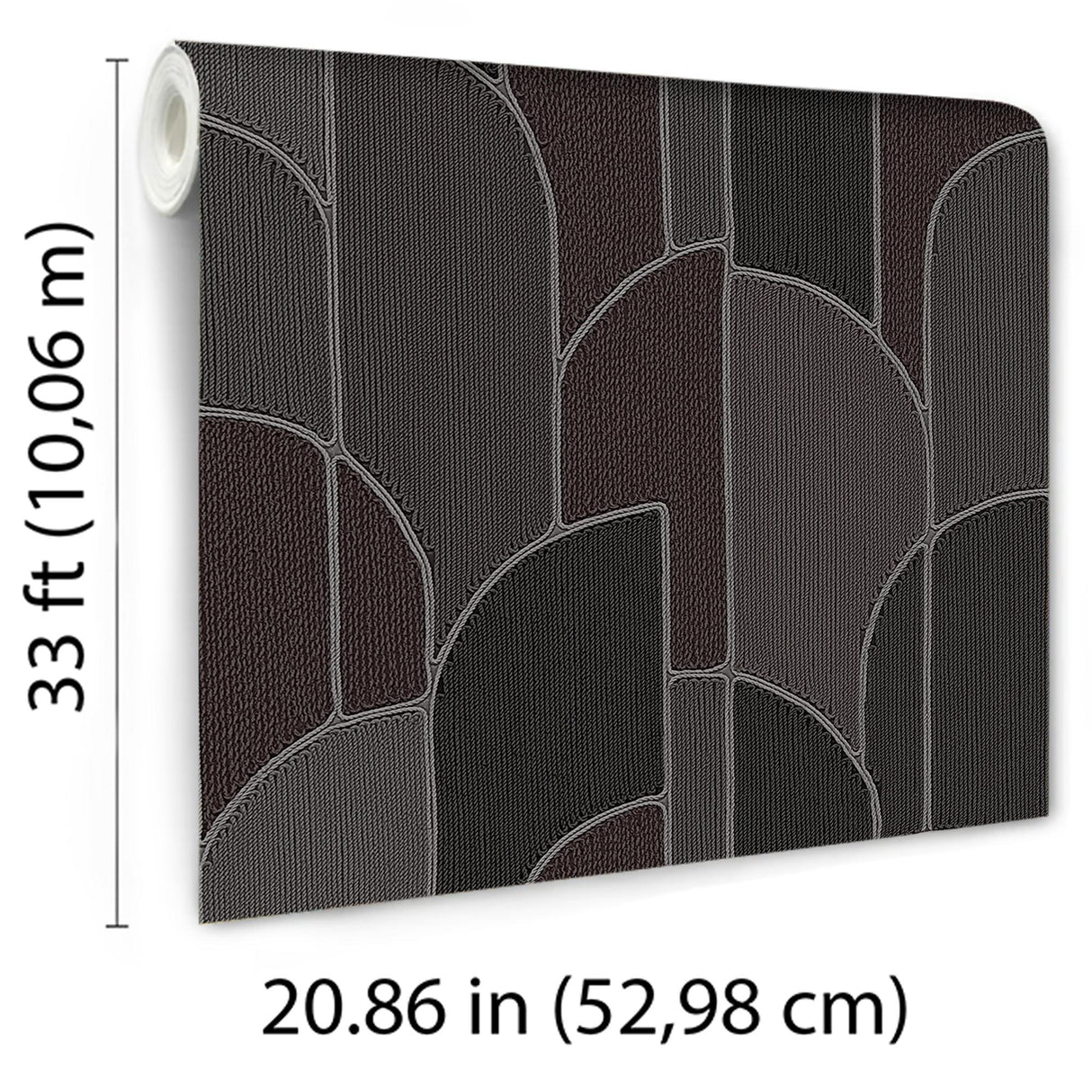 Veer Decor Stitched Arches Black Wallpaper
