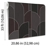 Veer Decor Stitched Arches Black Wallpaper