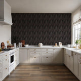 Veer Decor Stitched Arches Black Wallpaper