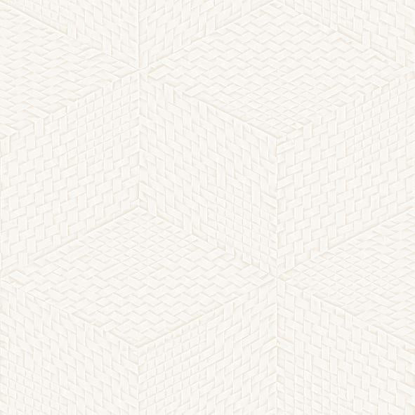 Veer Decor Wicker Cube White Wallpaper