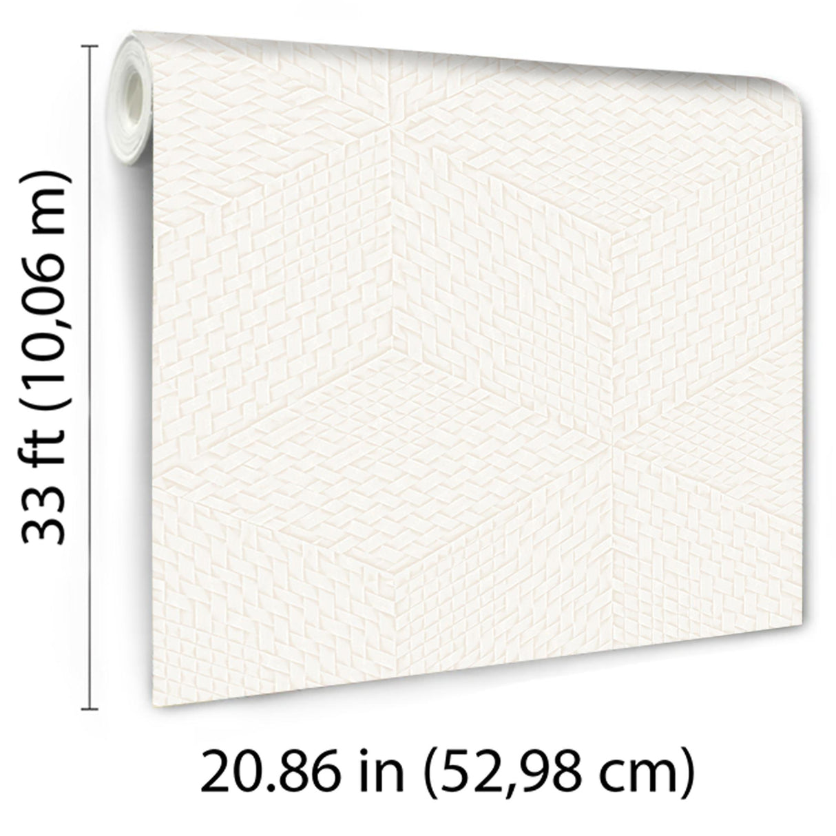 Veer Decor Wicker Cube White Wallpaper