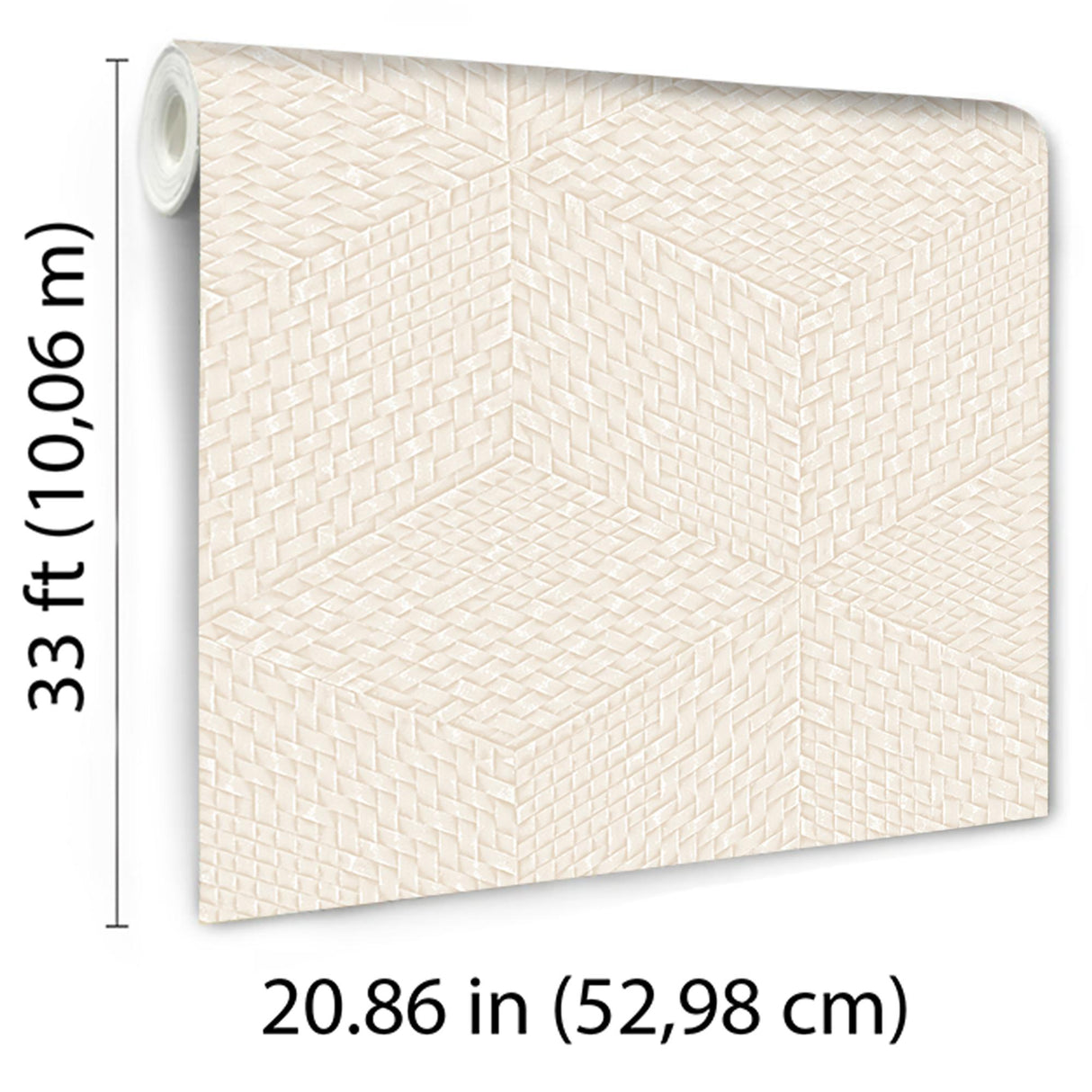 Veer Decor Wicker Cube Beige Wallpaper