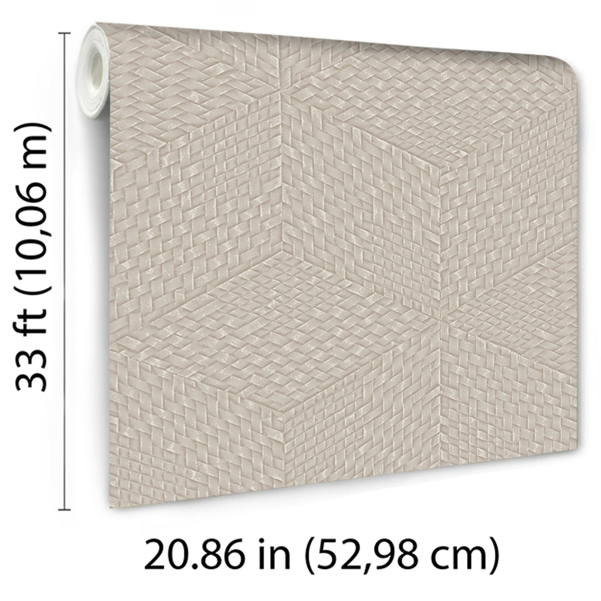 Veer Decor Wicker Cube Taupe Wallpaper